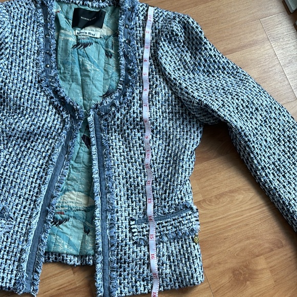 Maison Scotch Soda Blue Tweed jacket blazer SM-Med - Picture 12 of 14